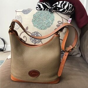 Vtg Dooney & Bourke Pebbled Leather Hobo Purse Shoulder Bag